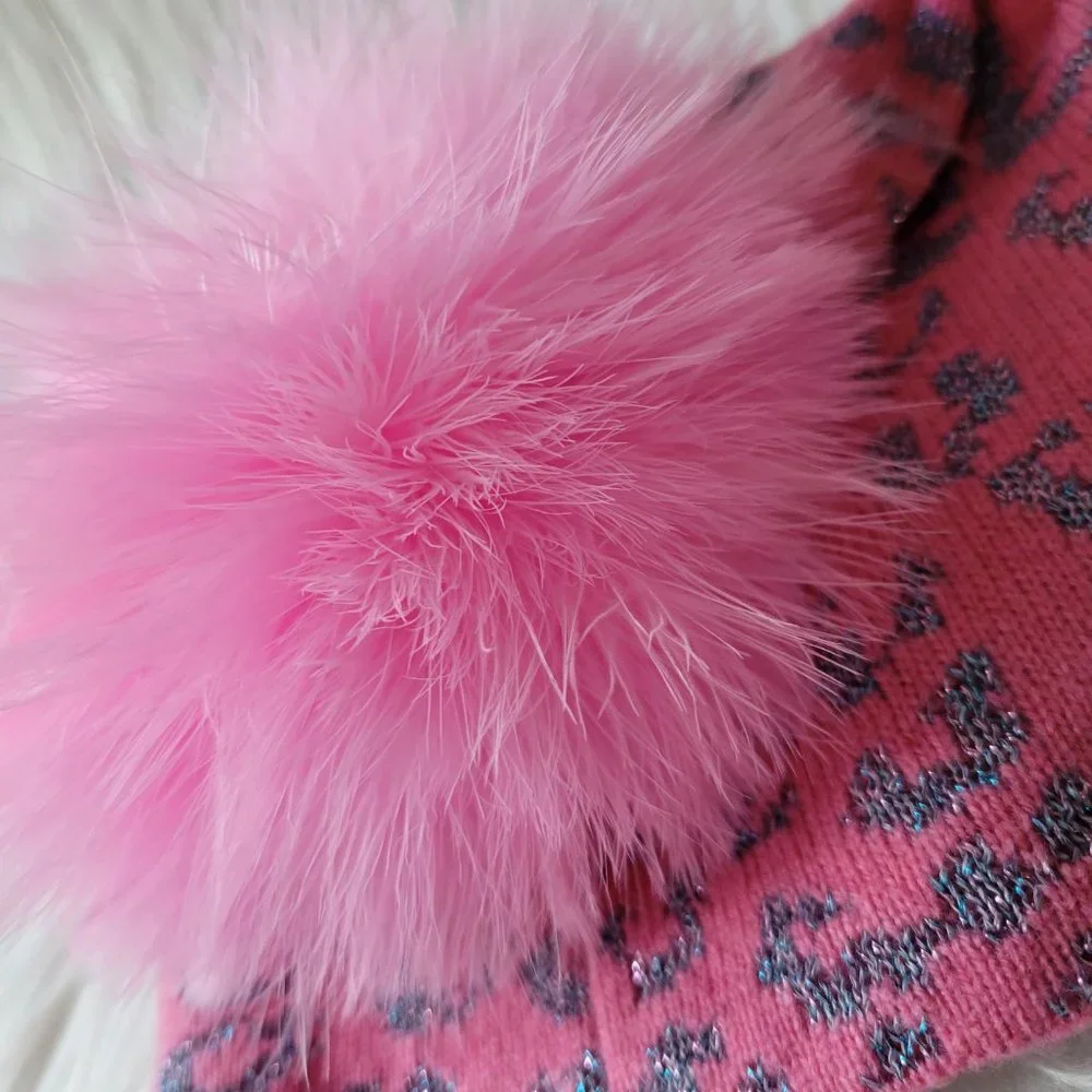 Jocelyn Kids PomPom Leopard Hat